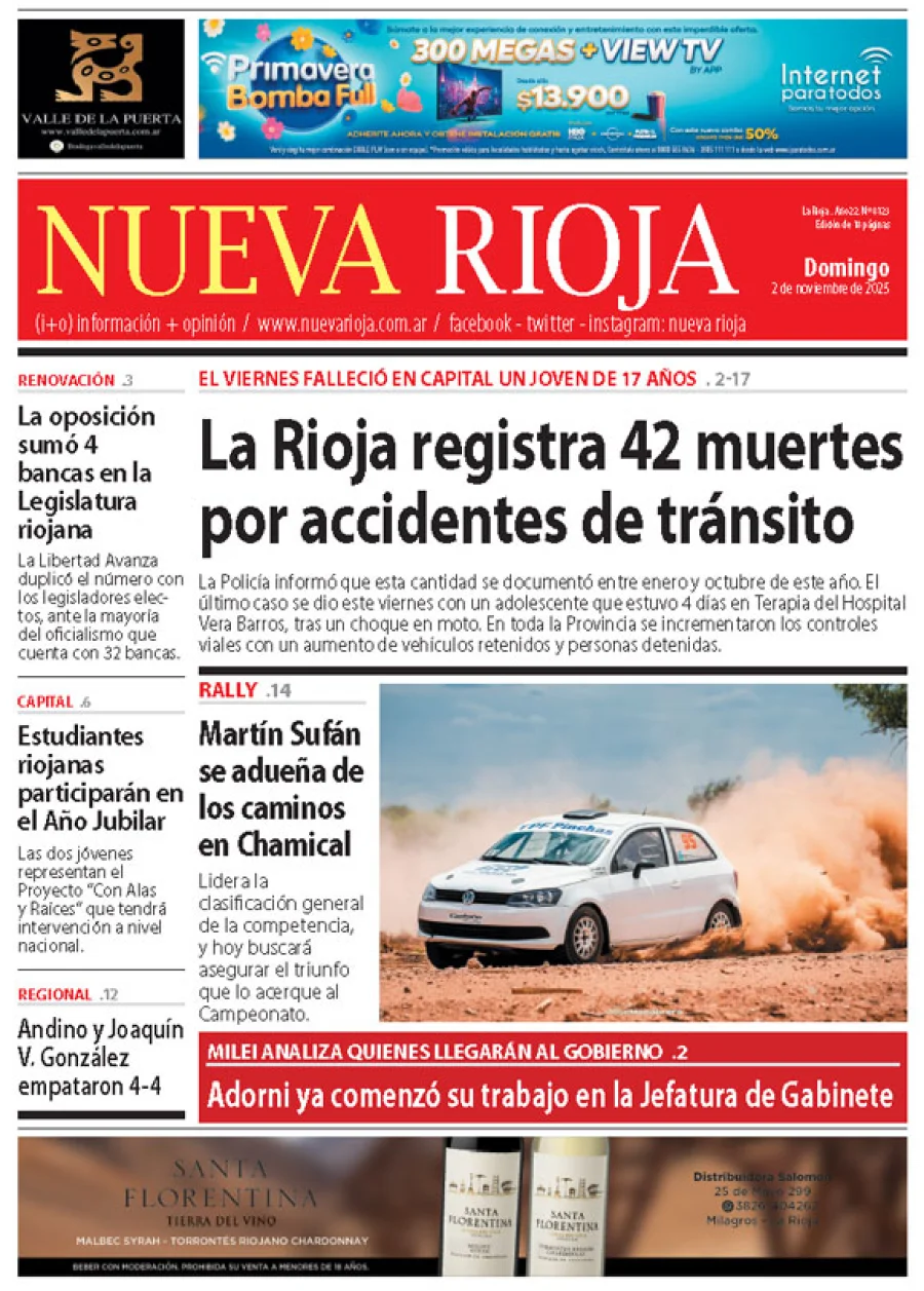 Tapa de edición impresa de fecha 02.11.2025