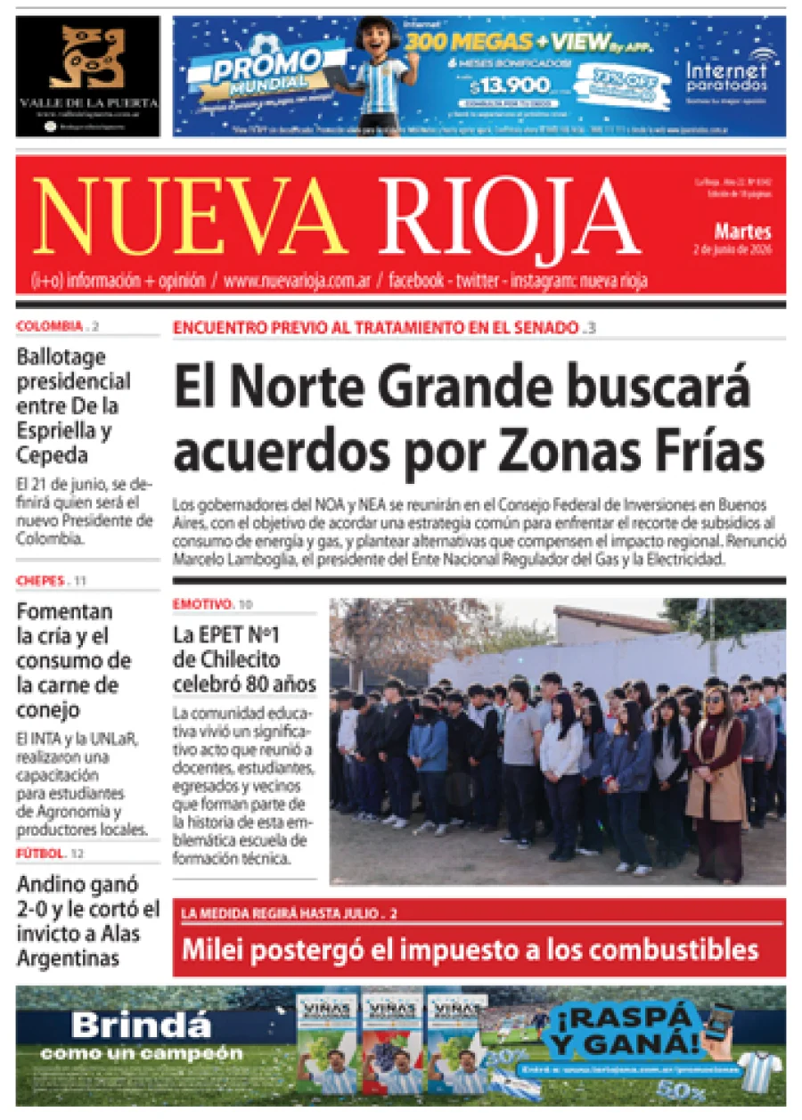 Tapa de edición impresa de fecha 02.06.2026