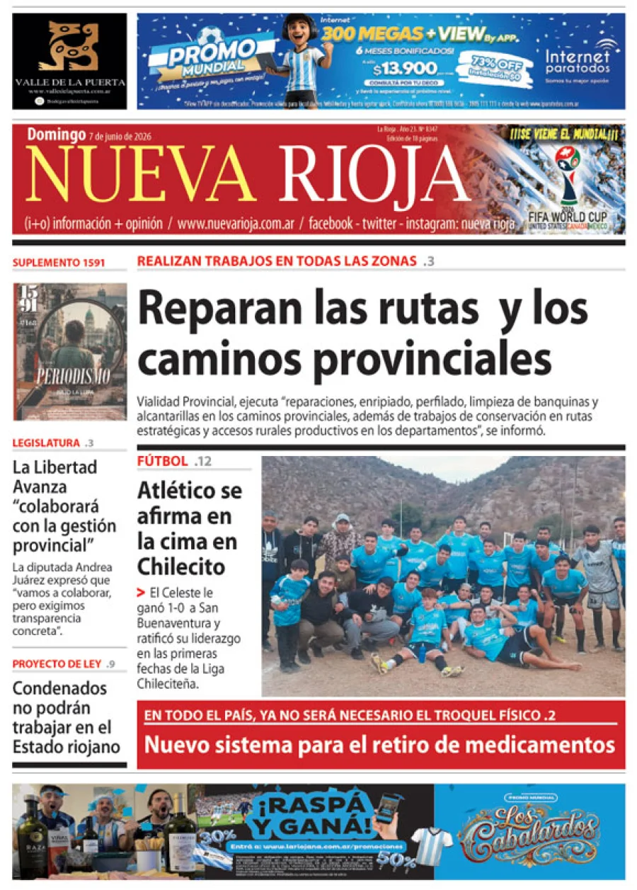 Tapa de edición impresa de fecha 07.06.2026