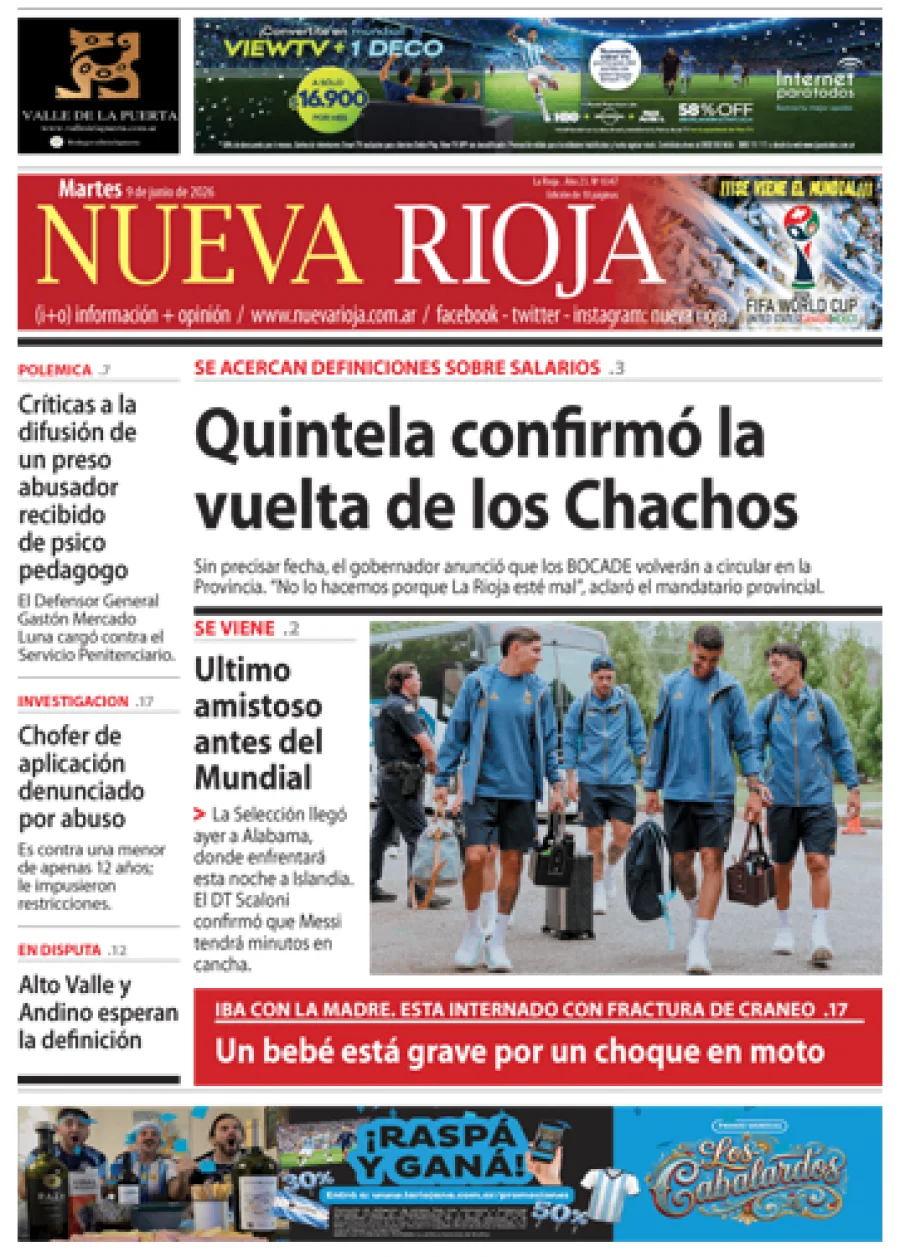 Tapa de edición impresa de fecha 09.06.2026