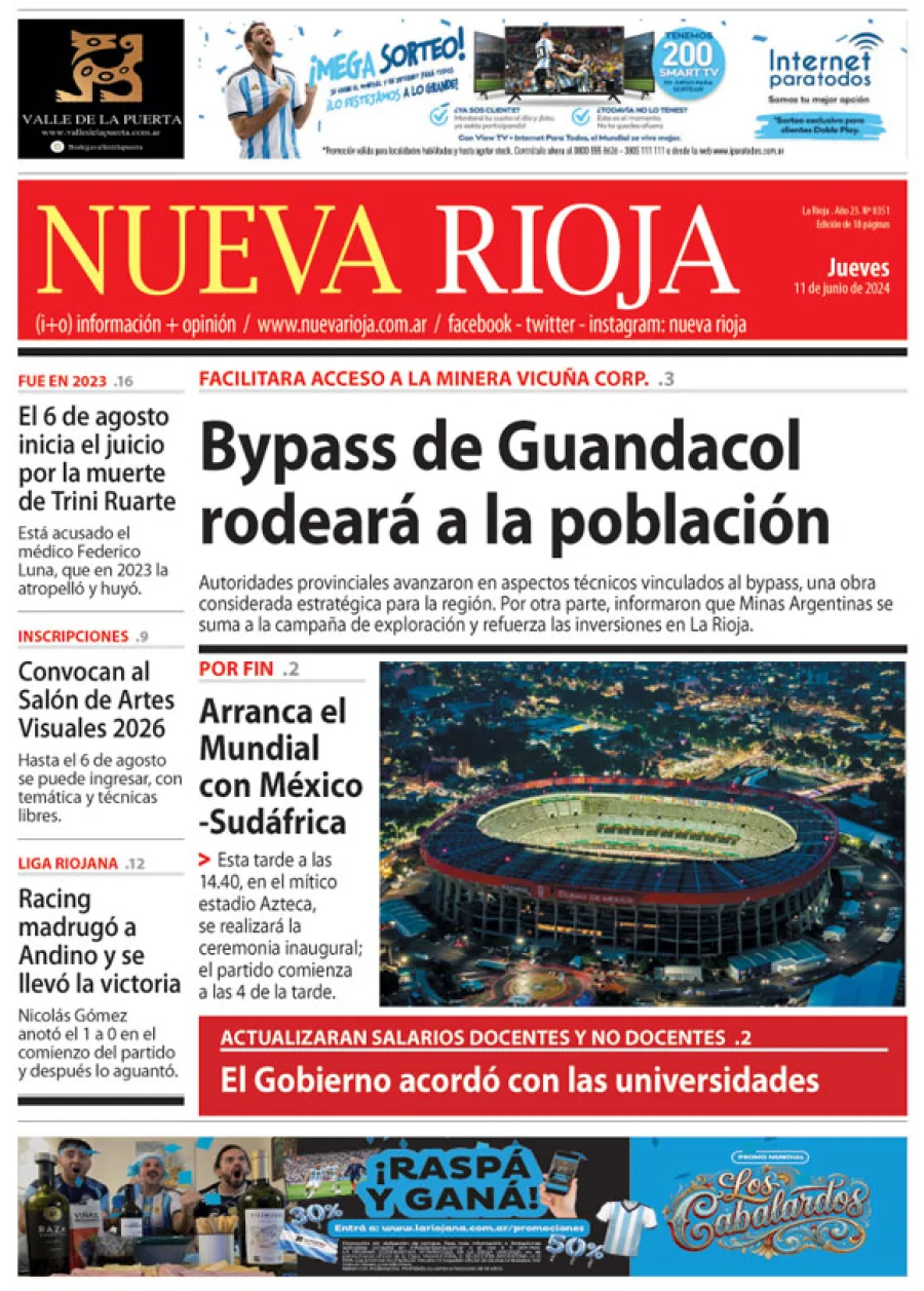 Tapa de edición impresa de fecha 11.06.2026
