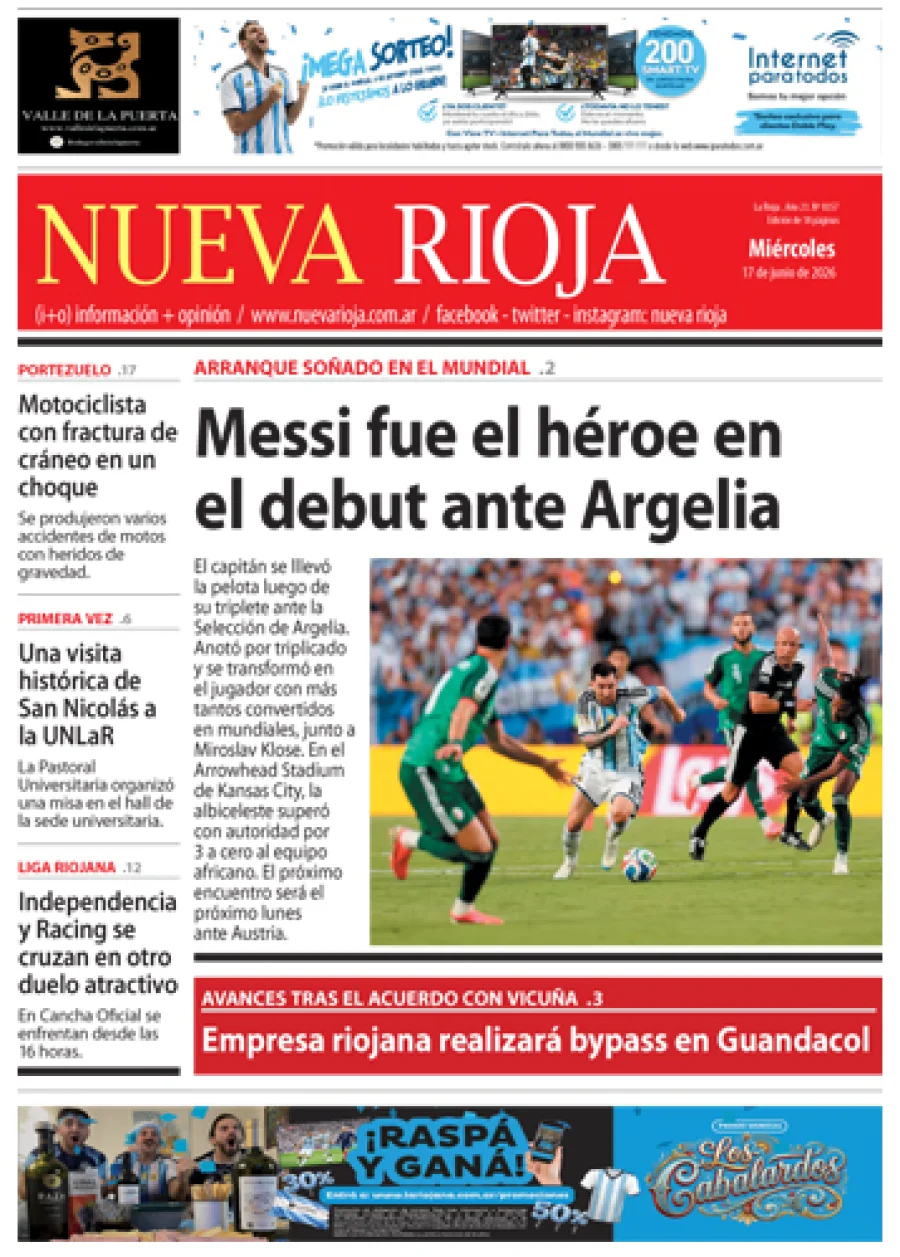 Tapa de edición impresa de fecha 17.06.2026