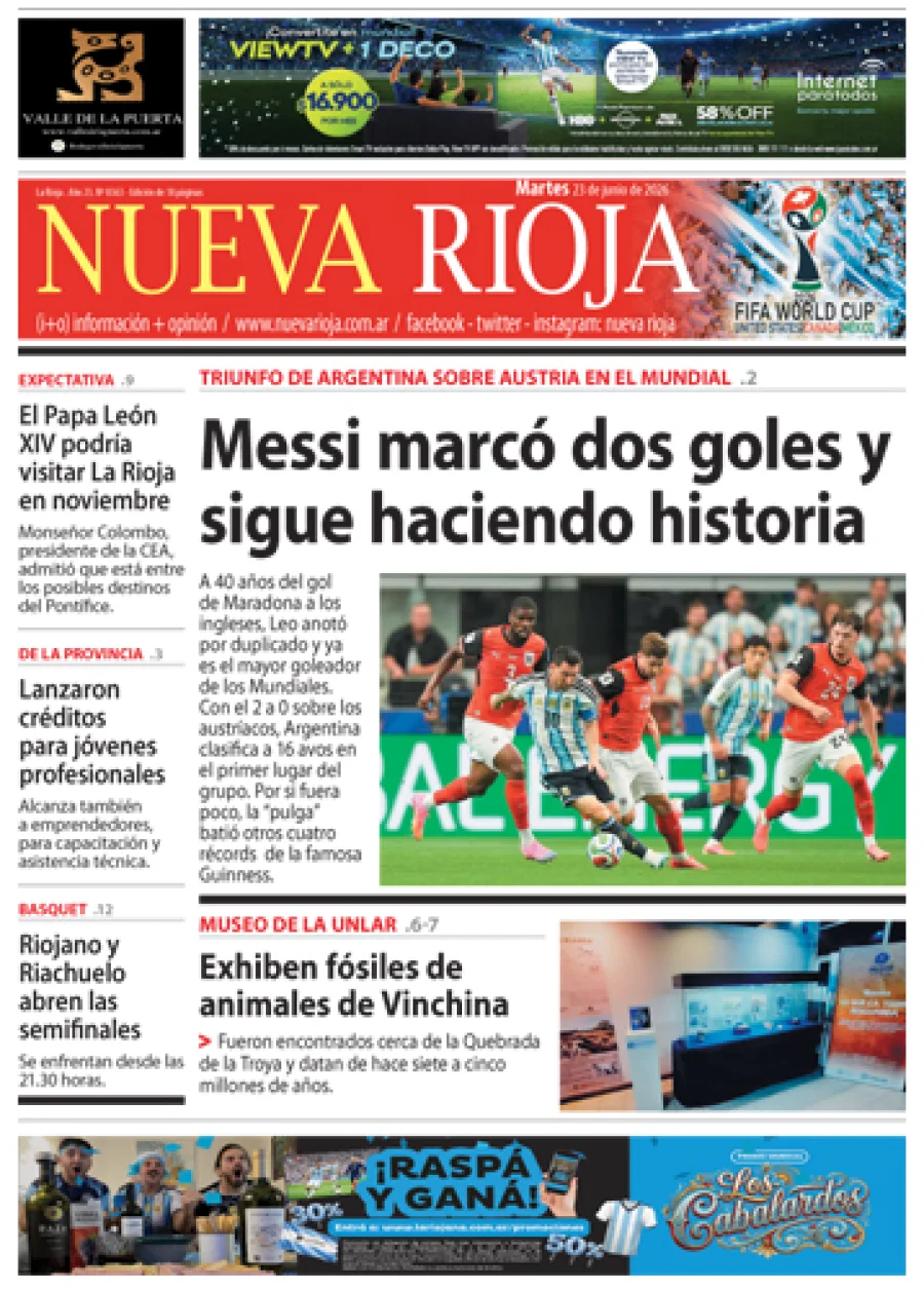 Tapa de edición impresa de fecha 23.06.2026