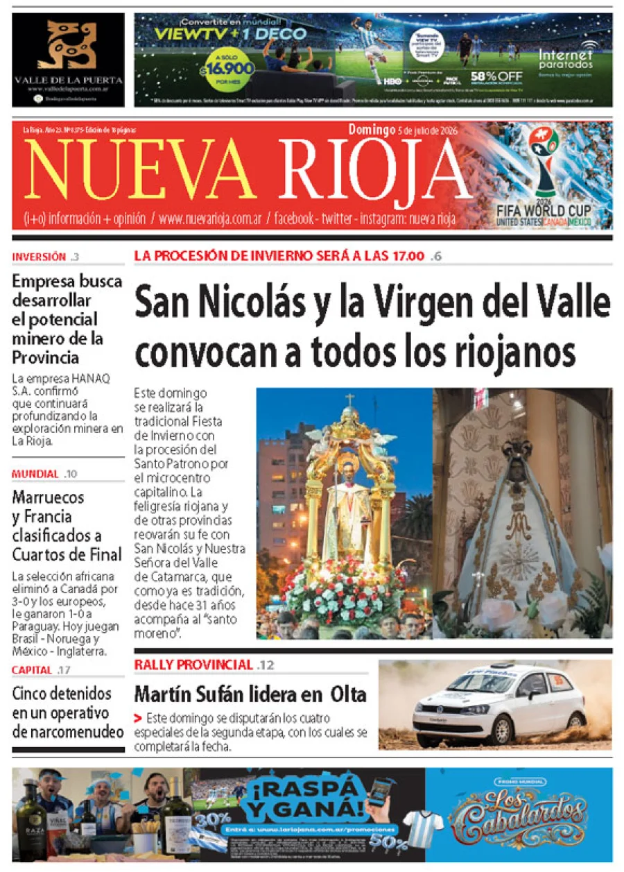 Tapa de edición impresa de fecha 05.07.2026