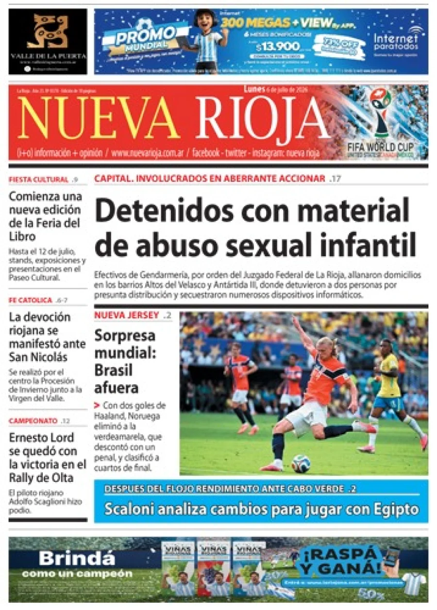 Tapa de edición impresa de fecha 06.07.2026