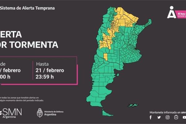 EDELaR emitió un alerta por tormentas para Capital y varias localidades del Interior