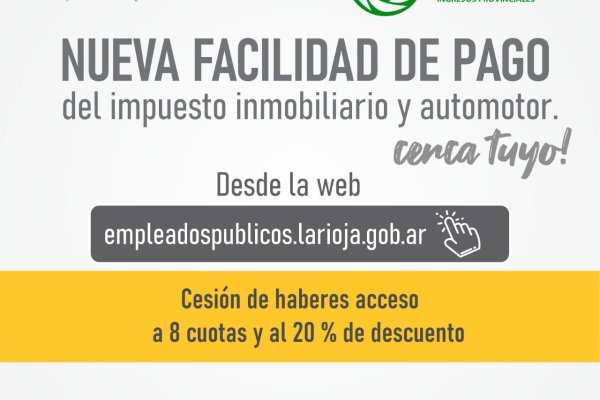 Trabajadores estatales podrán adherirse de manera online al pago del impuesto automotor e inmobiliario