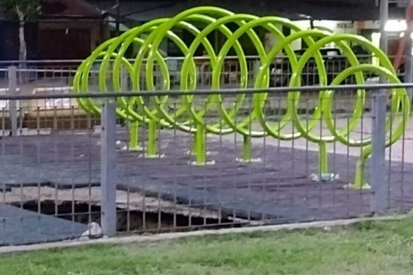 Realizaron denuncia penal por hundimiento del piso en plazoleta de juegos