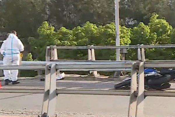 Un motociclista murió tras chocar y caer de un puente en Panamericana