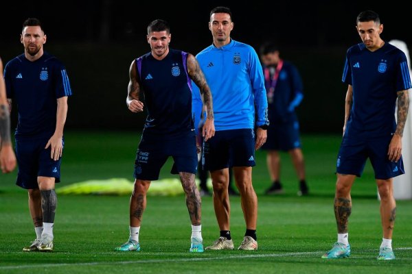En medio de rumores, De Paul y Di María entrenaron junto a Messi