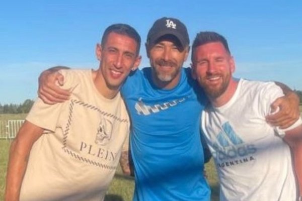 Kily González recibió a Messi y Di María en Funes