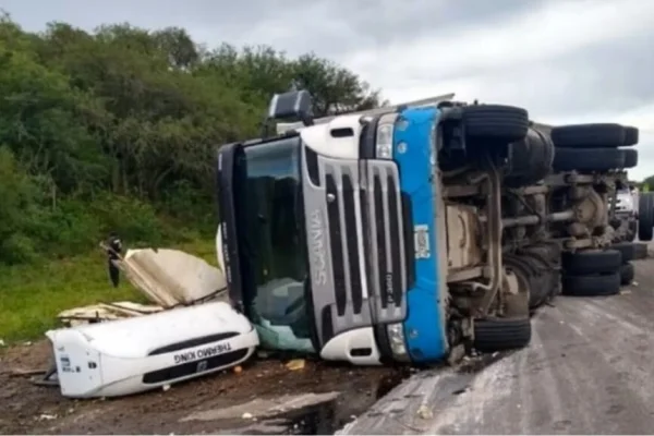 Un conductor perdió el control del camión, volcó y saquearon la mercadería: “Se llevaron hasta las achuras”