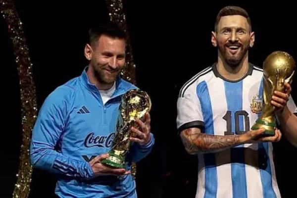 La emoción de Lionel Messi durante el homenaje a la Selección Argentina: 