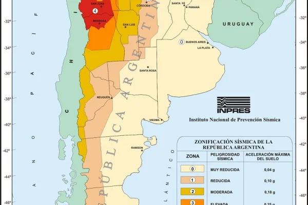 La Rioja, en zona moderada de peligrosidad en sismos