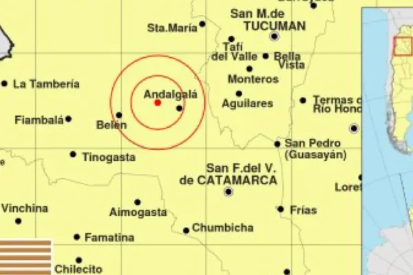 Se registró un sismo de de 4,8 de magnitud en Catamarca y se sintió en La Rioja