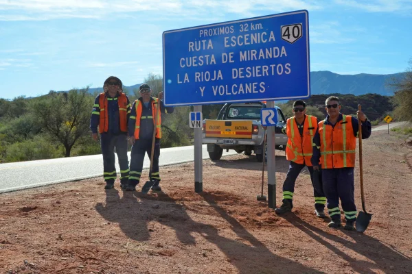 Vialidad Nacional colocó señales informativas sobre la ruta escénica Cuesta de Miranda