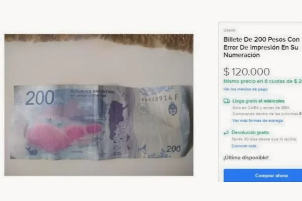 Pagan 120 mil pesos al suertudo propietario de este billete de 200 pesos