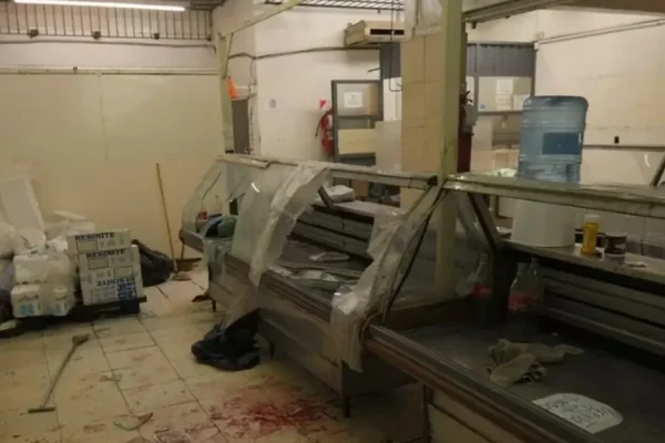 Así quedó una carnicería en Mendoza tras que centenares de personas la saquearan