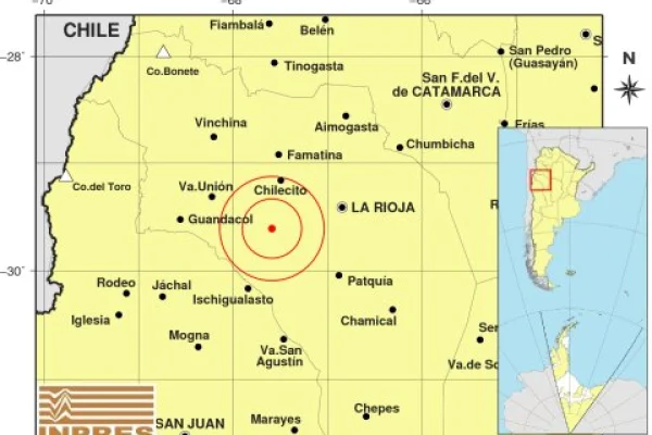 Se registró un temblor cerca de Chilecito