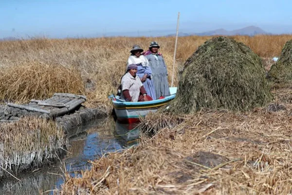 Por la sequía en Bolivia, el nivel del lago Titicaca baja a su mínimo histórico