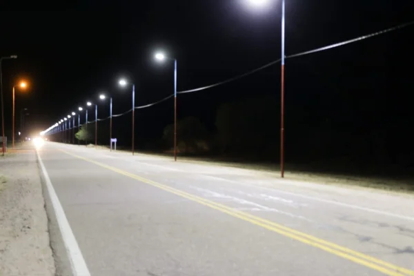 En Chañar, el tramo de la Ruta 38 tiene nueva iluminación