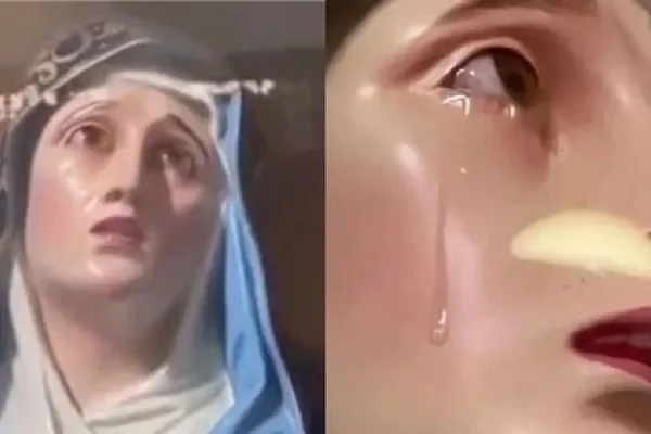 ¡Milagro! creyentes aseguran haber visto a una estatua de la Virgen María 