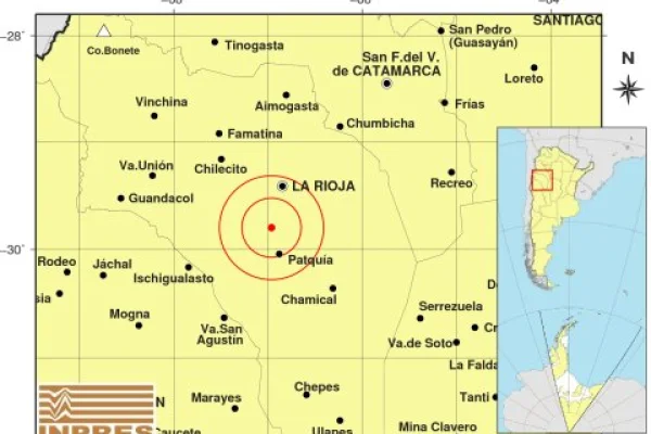 Temblor en los llanos fue percibido en las  distintas ciudades de La Rioja