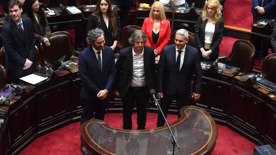 Santiago Cafiero, Cristian Castillo y Carlos Gutiérrez