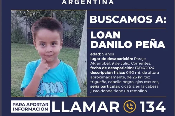 Alerta Sofía: buscan a un nene de 5 años desaparecido en Corrientes