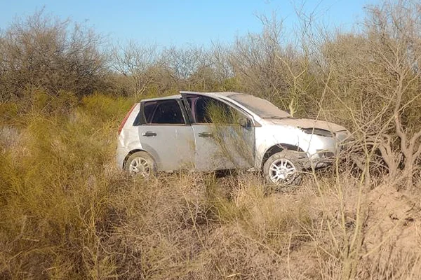 Un auto despistó y terminó adentro de un campo