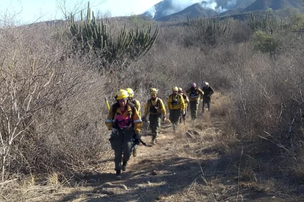 Arduos trabajos para contener focos de incendio en el cerro