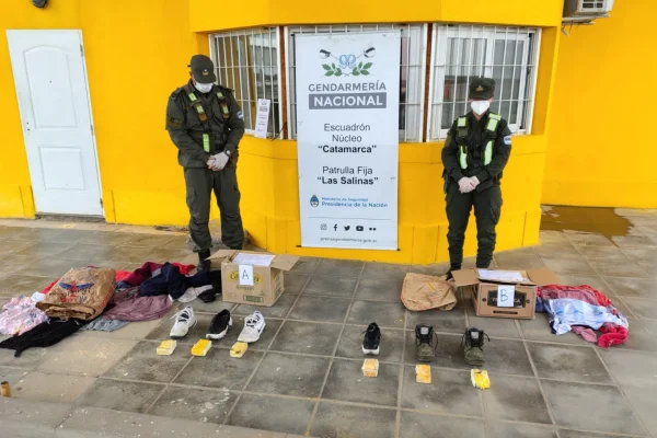 Interceptaron más de 2 kilos de cocaína ocultos en zapatillas deportivas y borcegos de trabajo