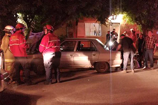 Chocó su auto contra un árbol y sus ocupantes resultaron ilesos