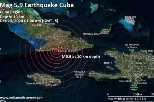 Un terremoto de 5,9 a 5,8 sacudió una región de Cuba