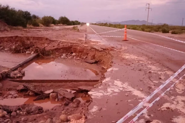 El temporal provocó derrumbes en Ruta 75, en la localidad de Agua Blanca