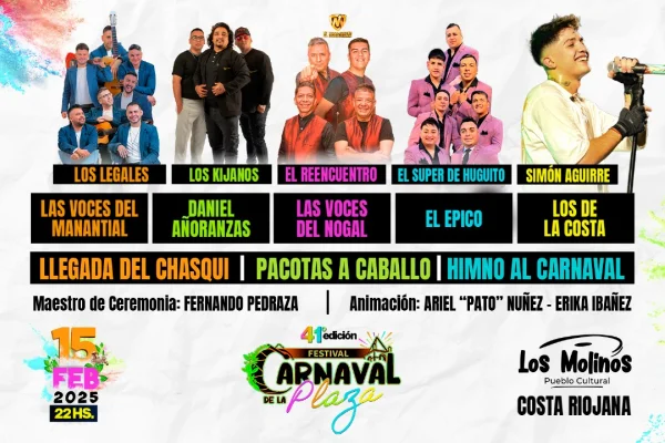 Los Molinos se prepara para el Festival Carnaval de la Plaza 2025