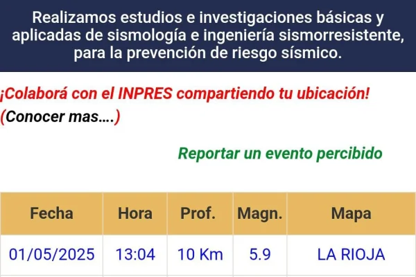 Un fuerte sismo puso en vilo el Día del Trabajador