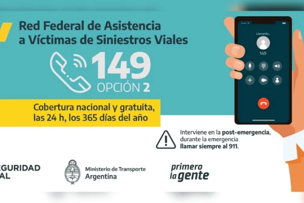 Siniestros viales: La línea 149 opción 2 ofrece asistencia legal, médica y psicológica gratuita