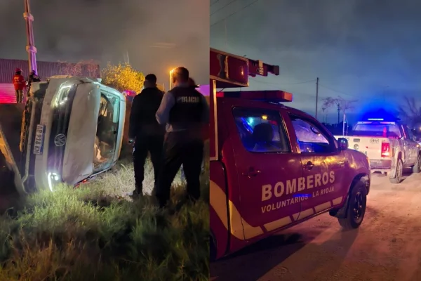 Impactante vuelco en Av. Malvinas: padre e hija salvan su vida de milagro