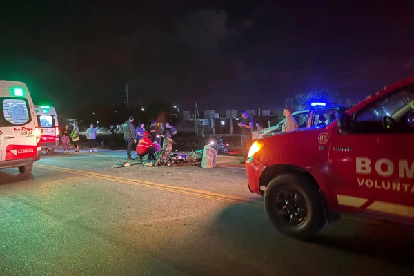Cuatro personas resultaron heridas tras una colisión entre motos en Ruta 38