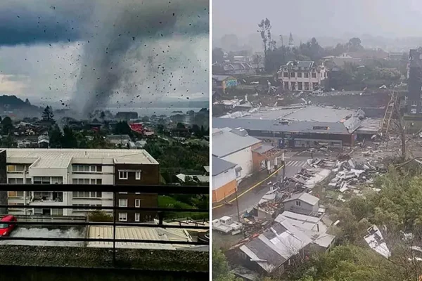 Tornado deja heridos y centenares de casas con daños en el sur de Chile