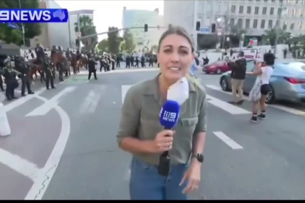 Tensión en Los Angeles: un policía le disparó a una periodista mientras transmitía en vivo