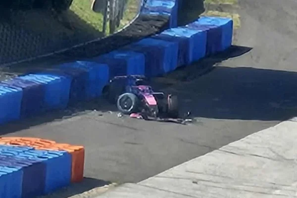 Colapinto sufrió un accidente en las pruebas de neumáticos de Alpine en Hungría