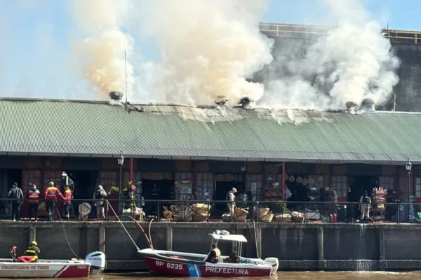 Incendio dos locales del Puerto de Frutos en Tigre