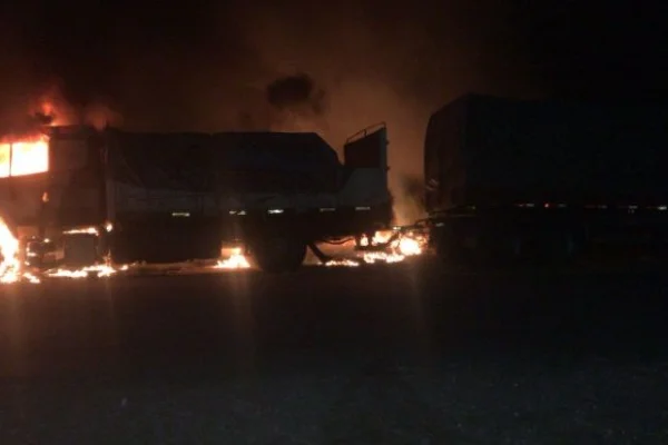 Incendio de camión en Ruta Provincial N° 5