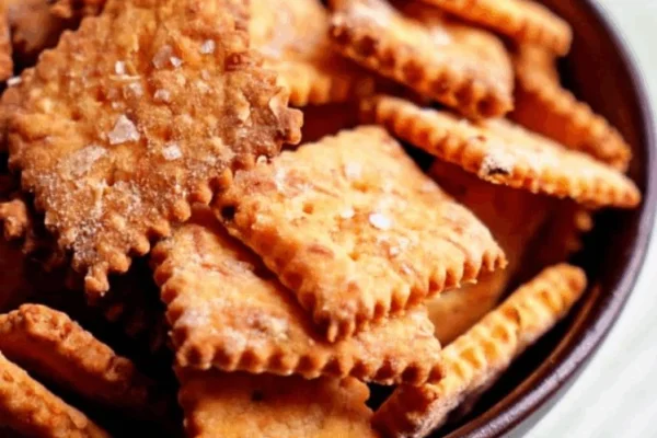 Crackers caseras de queso cheddar para acompañar una tarde de mates