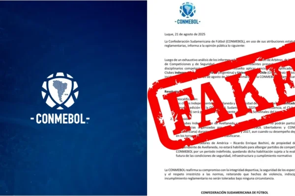 Conmebol desmintió el comunicado con duras sanciones para Independiente y la U. de Chile