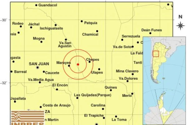 En la mañana de este jueves se registró un sismo de magnitud 3.4 en Chepes