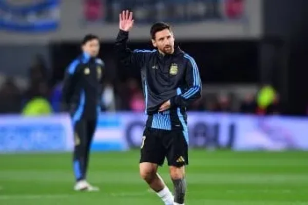 Messi, totalmente emocionado en la entrada en calor
