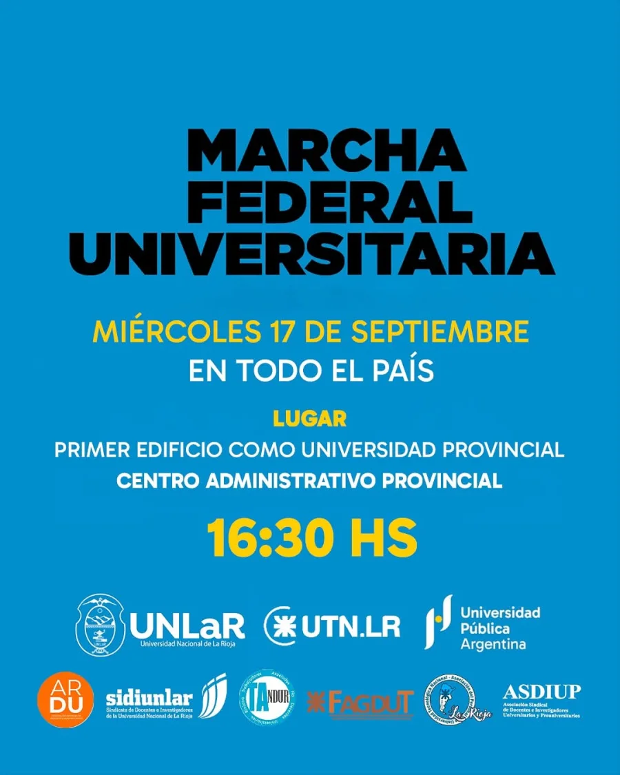 La UNLaR convoca a participar llevando banderas argentinas y de La Rioja